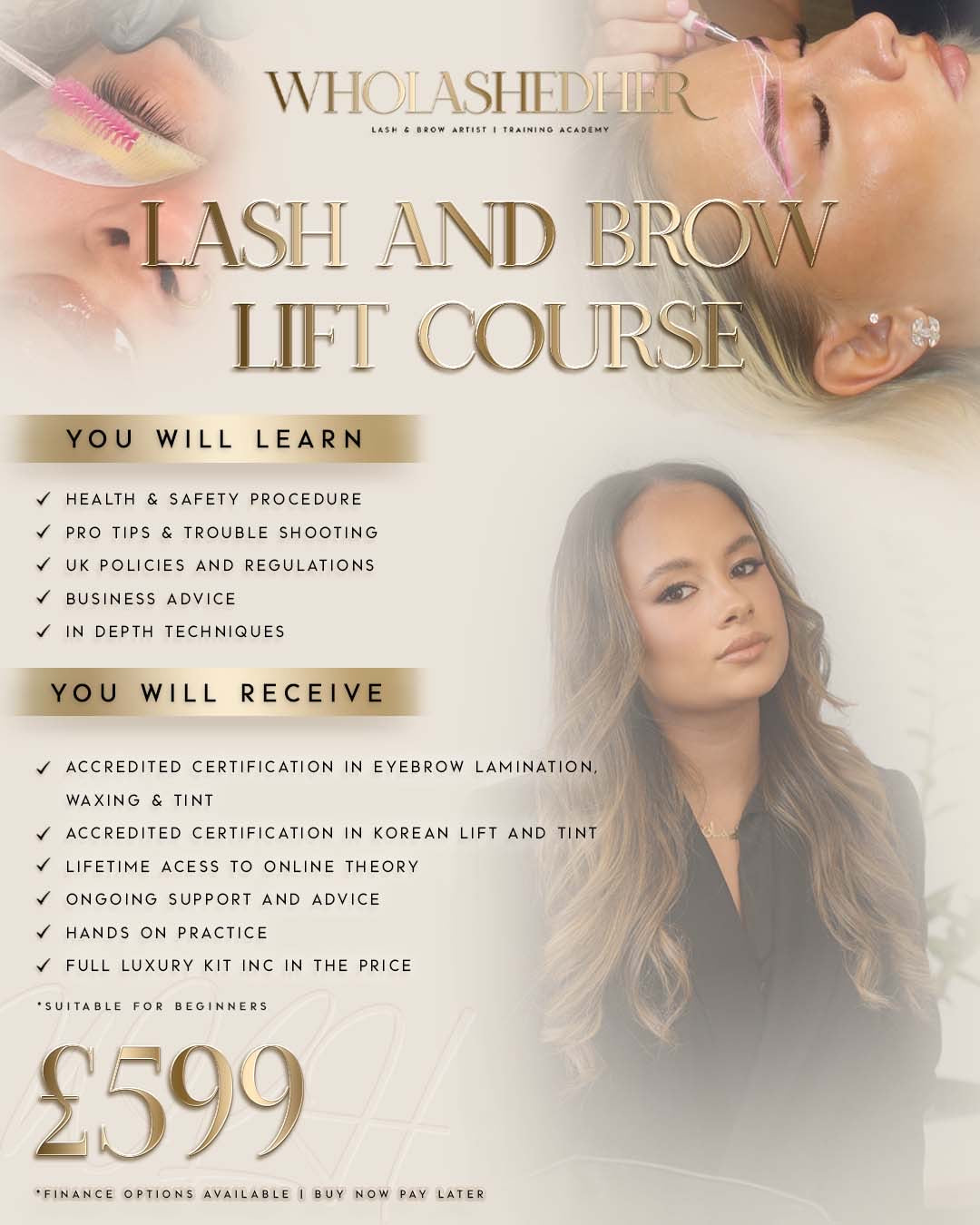 LASH AND BROW LIFT PACKAGE COURSE